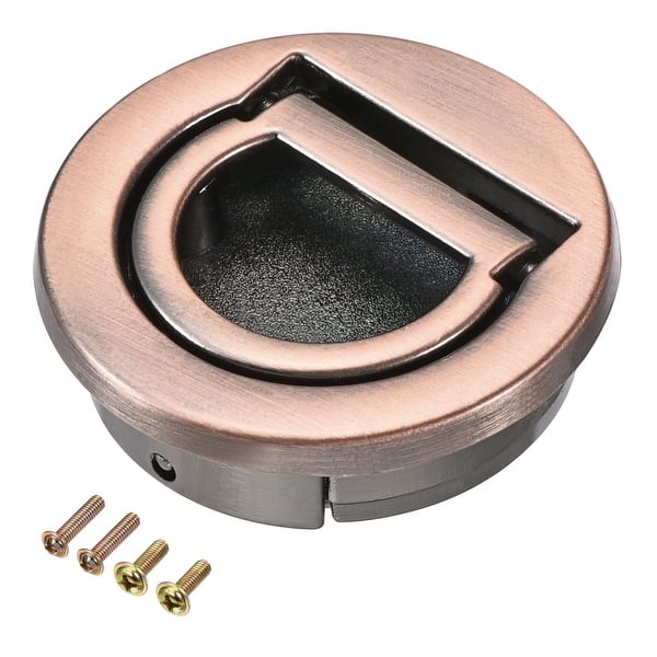 Flush Pull Ring Handle 40.5x11mm Drawer Pull, Copper Tone Copper Tone