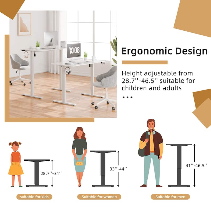 Futzca Height Adjustable Electric Standing Desk, Computer Office Desk