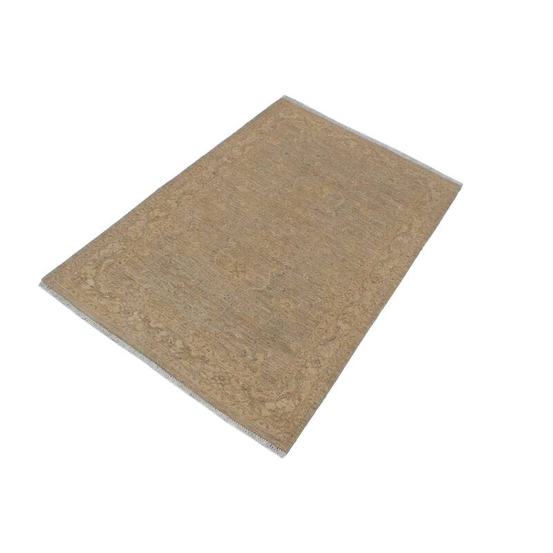 Classic Ziegler Vikki Tan Beige Hand-knotted Wool Rug - 3'11" x 5'9"