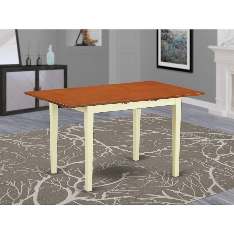 Rectangular Dining Table with Butterfly Leaf - Kitchen Dinette Table for 4-6 People - 54