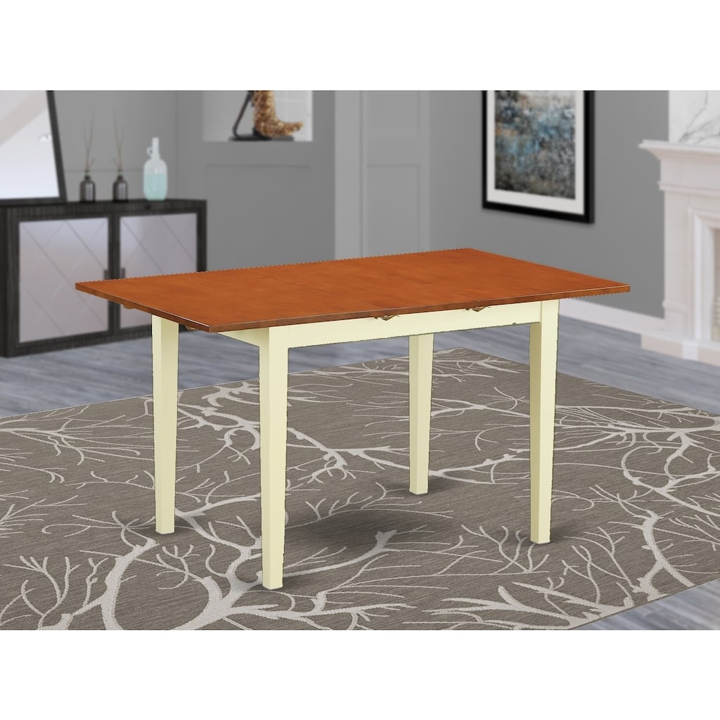 Rectangular Dining Table with Butterfly Leaf - Kitchen Dinette Table for 4-6 People - 54