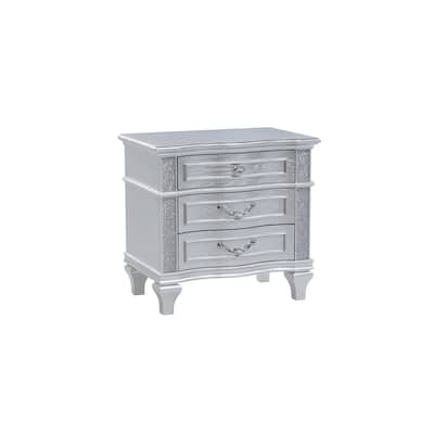 Mystic Contemporary Style Nightstand Made With Wood In Silver (Includes Only Nightstand)