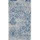preview thumbnail 28 of 53, Nourison Damask Distressed Contemporary Area Rug 2' 3" x 3' 9" - Blue - Runner/Rectangle