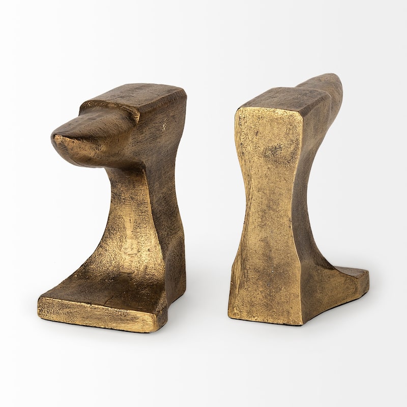 Anvilia (Set of 2) 12L x 3W Gold Anvil Shaped Bookends