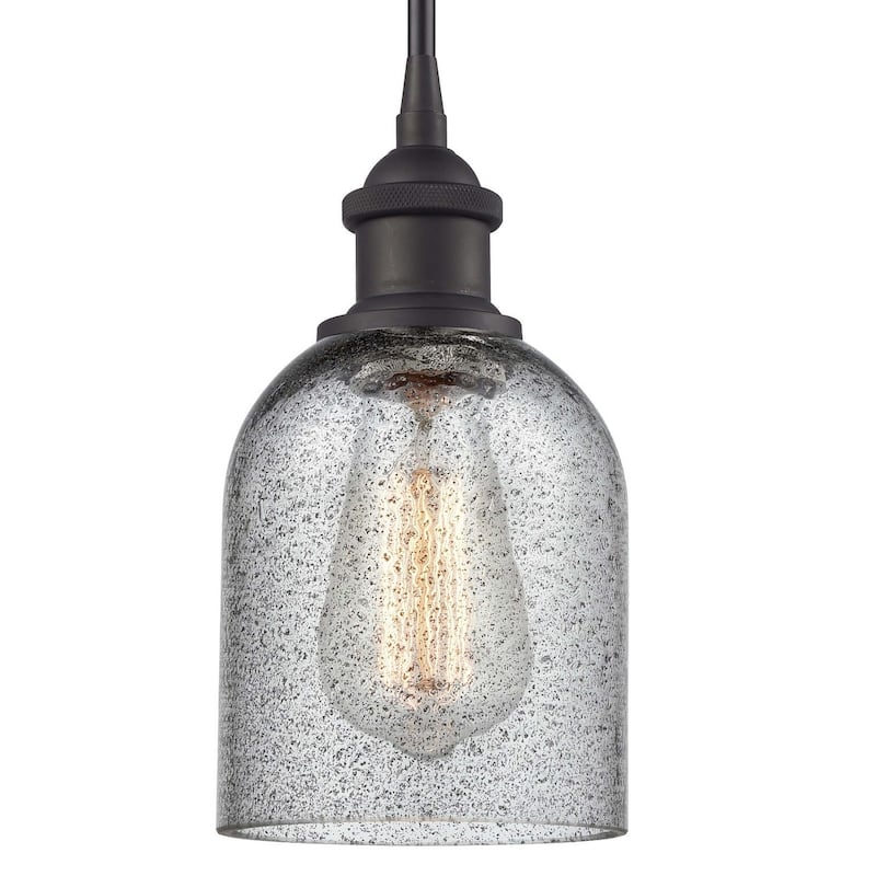 Innovations Lighting Caledonia 5" Wide Mini Pendant - Oil Rubbed Bronze / Charcoal