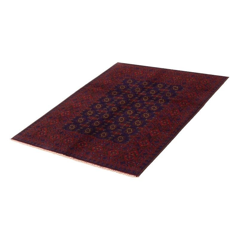 ECARPETGALLERY Hand-knotted Uzbek Kargahi Indigo Wool Rug - 5'0 x 6'5