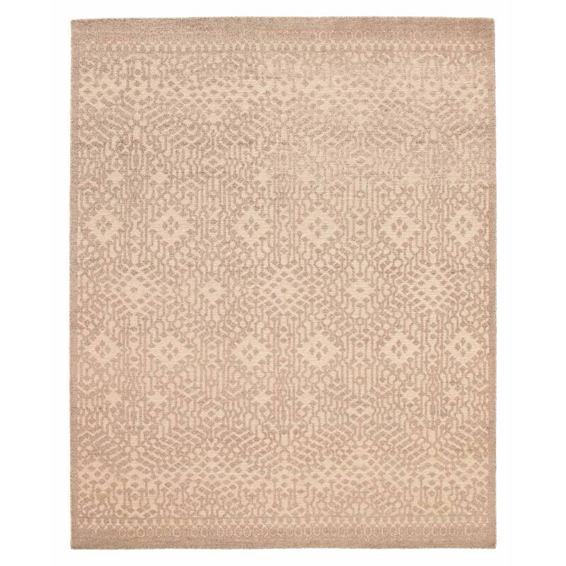 ECARPETGALLERY Hand-knotted Tangier Taupe Wool Rug - 7'9 x 9'10 - Taupe - 7'9 x 9'10