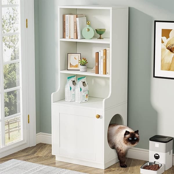 FUFU&GAGA Modern Cat House, Litter Box Enclosure Furniture Hidden