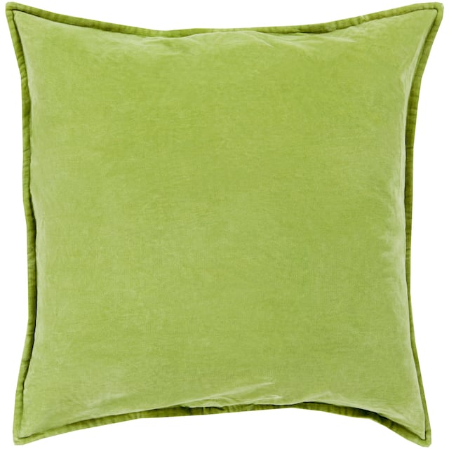 Harrell Solid Velvet 22-inch Feather Down or Poly Filled Throw Pillow - Polyester - Lime