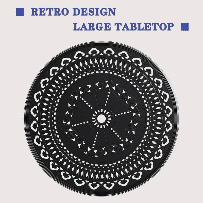 39.37-inch Cast Aluminum Patio Dining Round Table