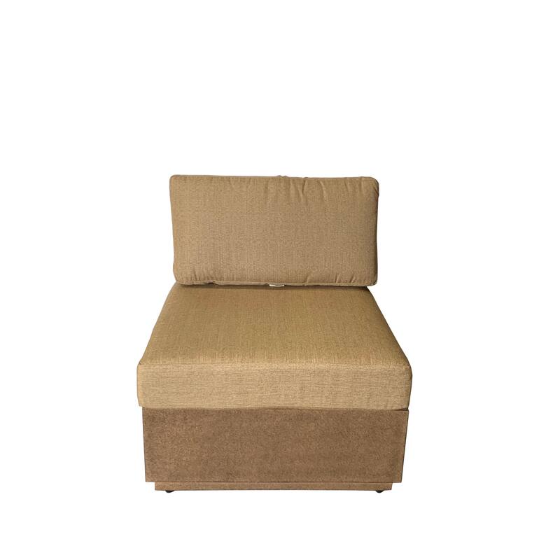 Modern Rustic Patio Sectional Armless Single Seaters With Cushions