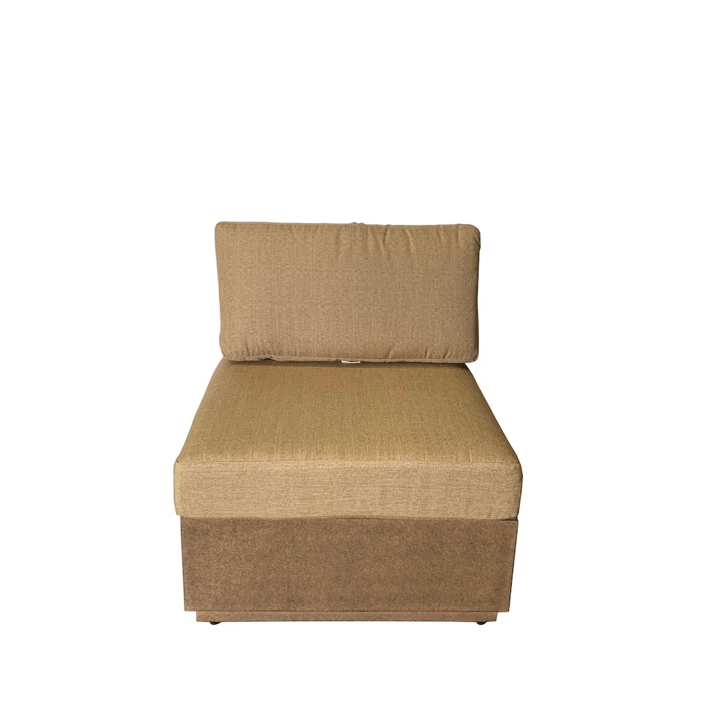 Modern Rustic Patio Sectional Armless Single Seaters With Cushions