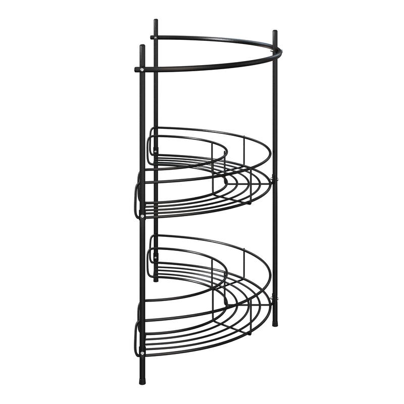 Pedestal Sink Organizer - Compact Under Sink Rack with 2 Storage Shelves and Towel Holder by Lavish Home