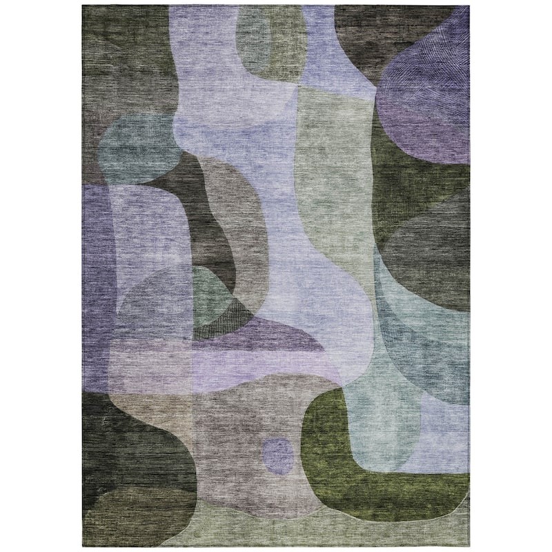 HomeRoots Abstract Transitional Rectangle Outdoor Rug