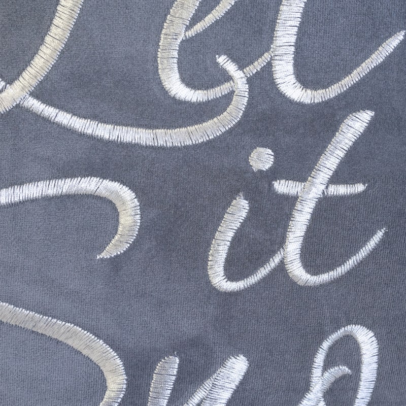 Let It Snow Embroidered Cotton Throw Pillow