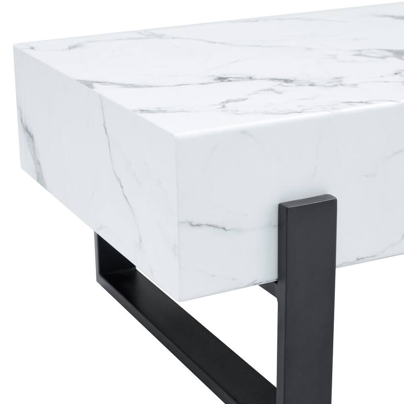Marble Texture Sticker Mdf Coffee Table. Texture Sticker Metal Leg Spray Coating,Mdf Coffee Table