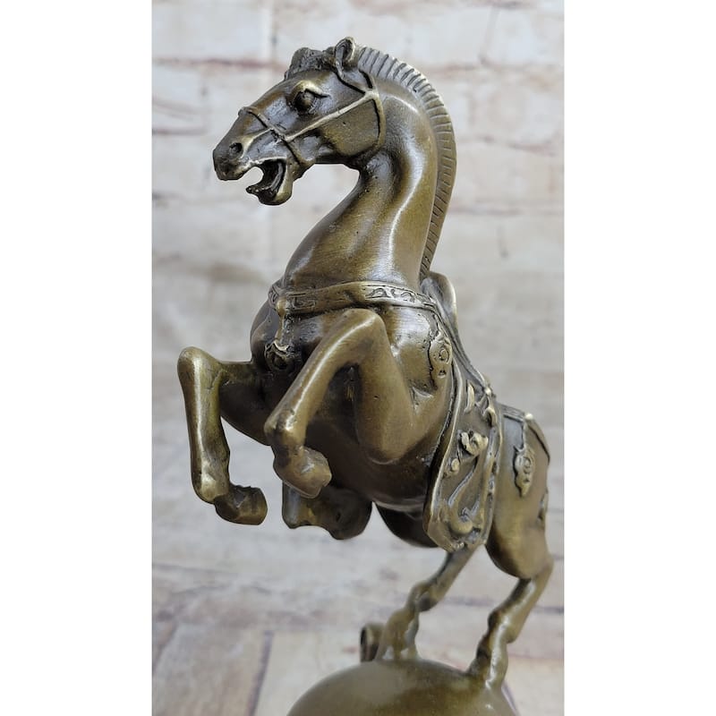 Chinese Tang Imitative Horse Lost Wax Bronze Metal Sculpture Handmade Art By Milo