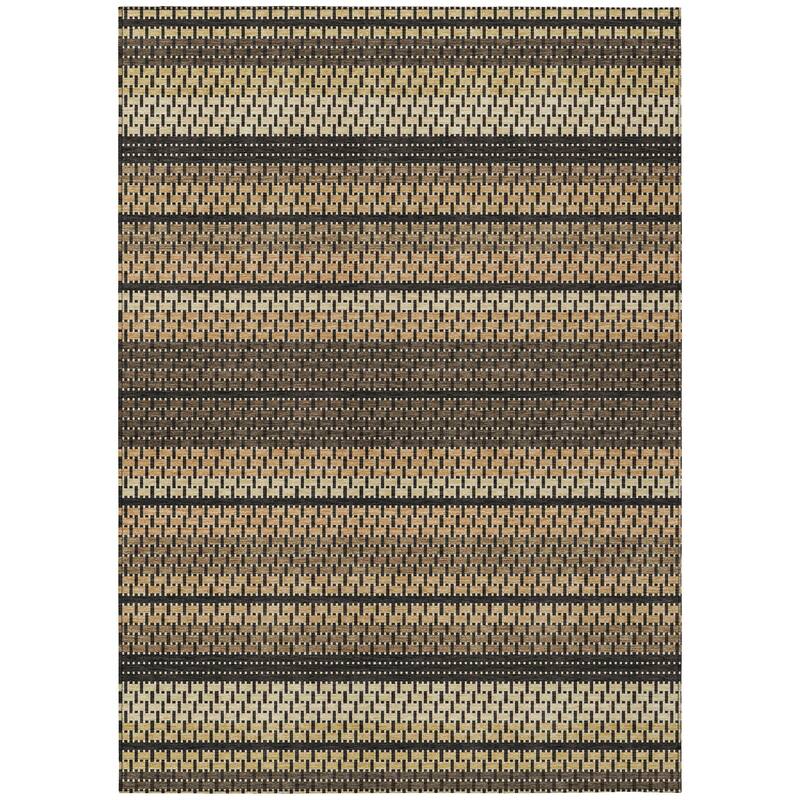 Machine Washable Indoor/ Outdoor Boho Stripe Chantille Rug