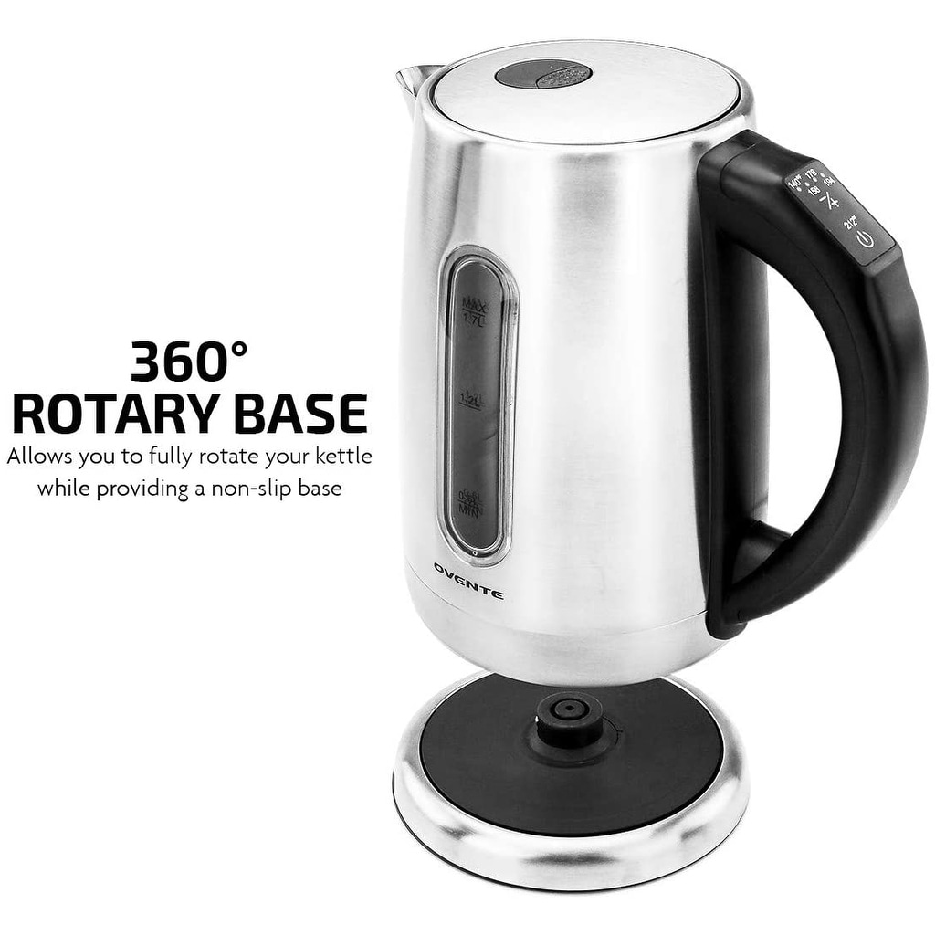 Ovente Portable Electric Hot Water Kettle 1.7 Liter Stainless Steel 1100  Watt Power Fast Heating Element, KS96 Series - Bed Bath & Beyond - 7975152