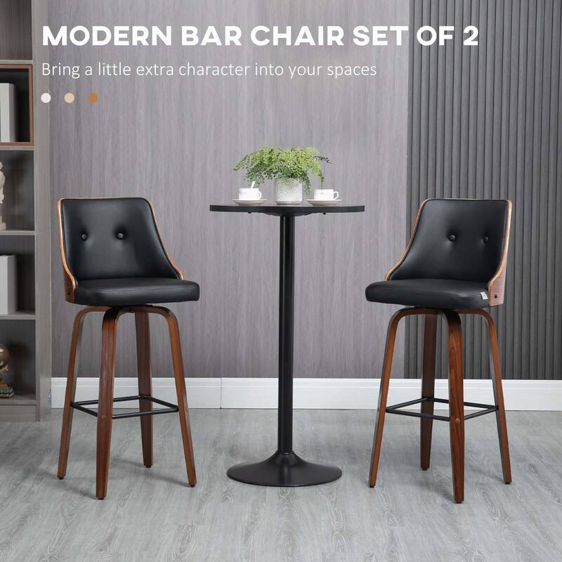 Bar Height Bar Stools,Set of 2, Black