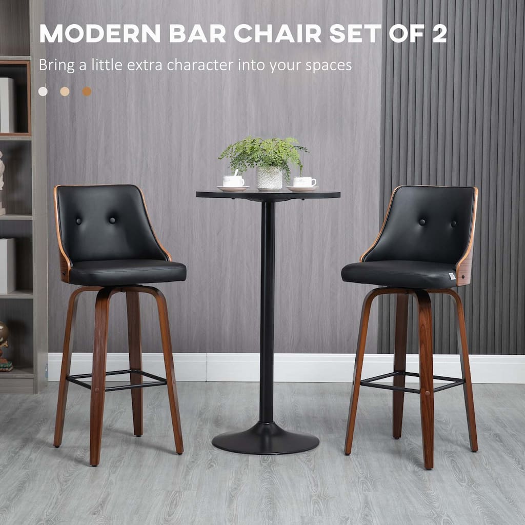Bar Height Bar Stools,Set of 2, Black