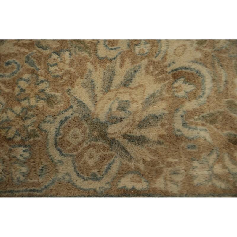Hand Knotted Oriental 100% Wool Carpet Traditional All-Over Beige & Ivories Kerman Area Rug - 16' 1'' X 11' 2''