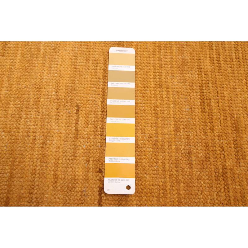 ECARPETGALLERY Hand-knotted Pak Finest Gabbeh Dark Gold Wool Rug - 9'0 x 12'1