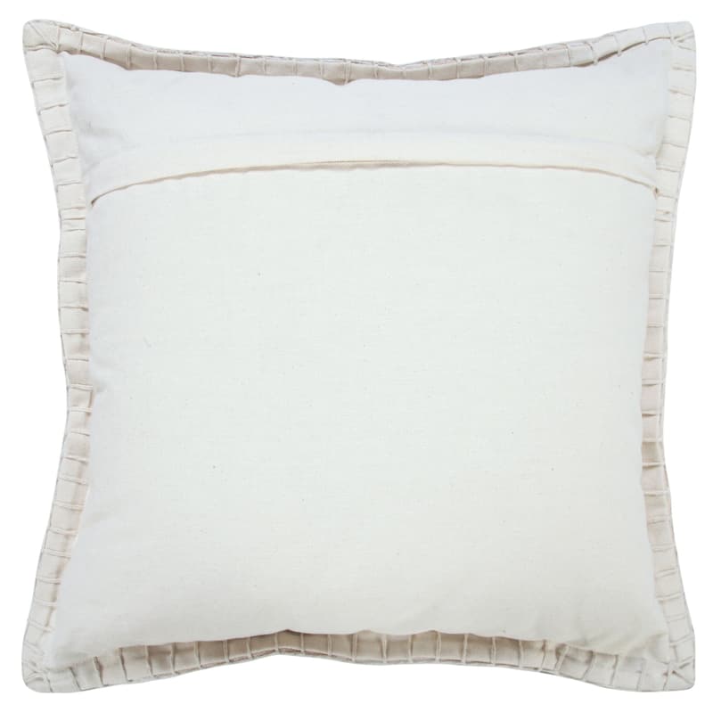 HomeRoots 20" X 20" Beige 100% Cotton Zippered Pillow