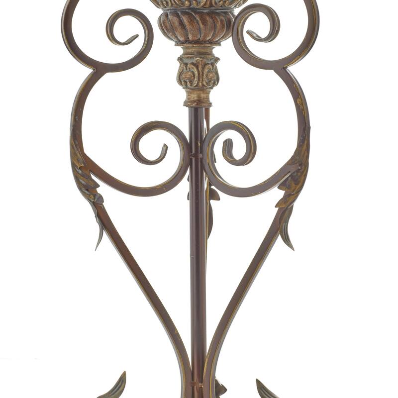 Metal Antique Style Room Uplight with Scrolls - Set of 2 Brown - Roche River Decor