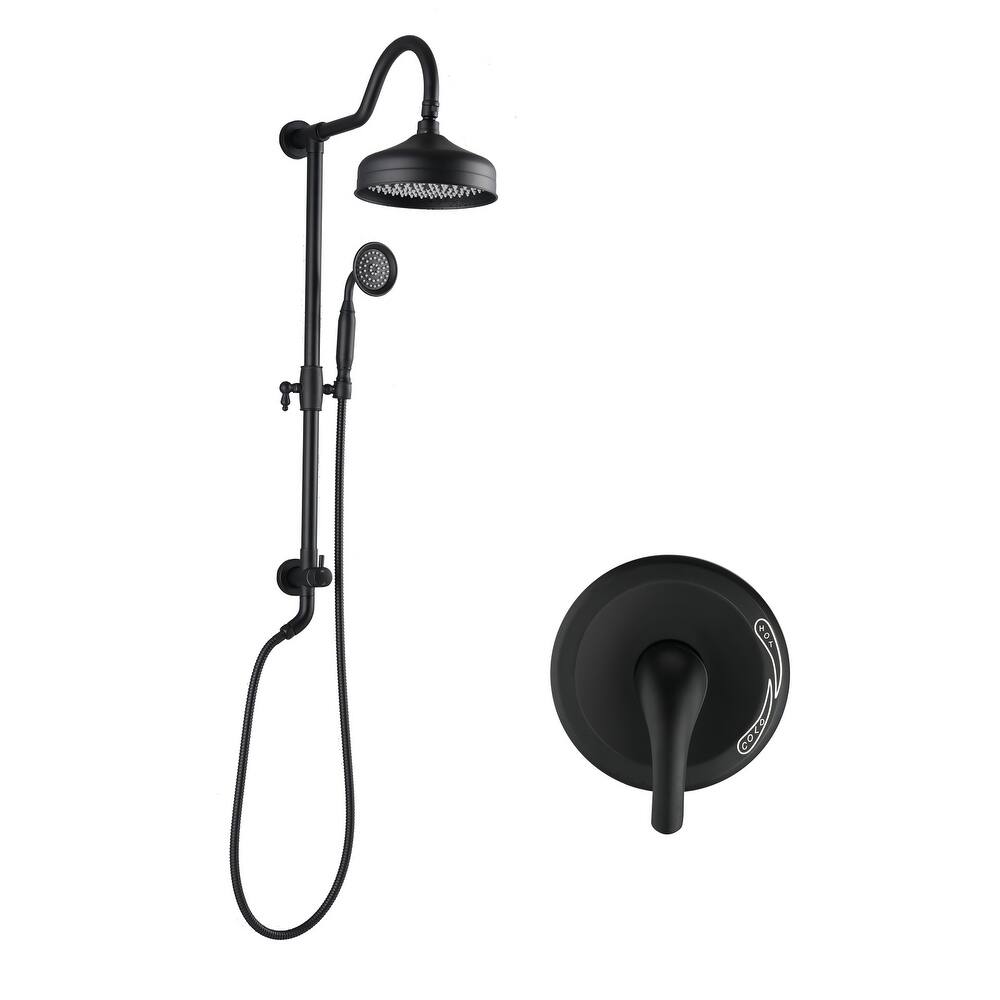 Proox Wall Mount Bathroom Rainfall Shower Fixtures Faucet with 8 inch Shower Head Handheld