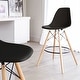 preview thumbnail 16 of 57, Counter Stool With Back Plastic Molded Wooden Eiffel Base For Kitchen Island Hotel Work High Chair