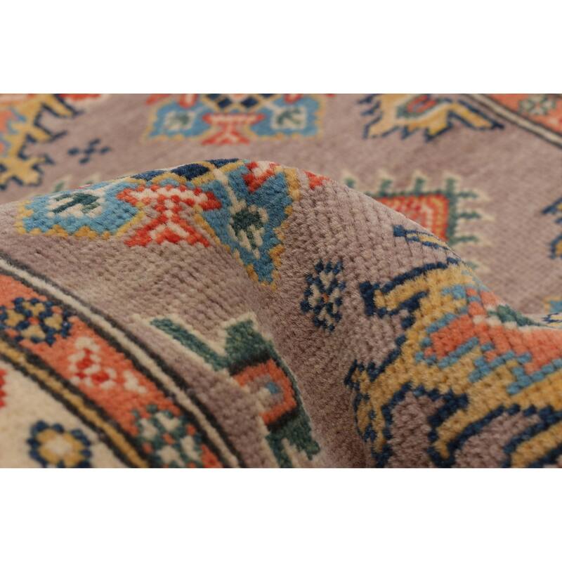 ECARPETGALLERY Hand-knotted Uzbek Ghazni Taupe Wool Rug - 2'7 x 4'1