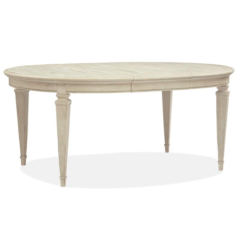 Magnussen Home Newport Alabaster Extendable Round Dining Table - 52''W x 52''D x 30''H