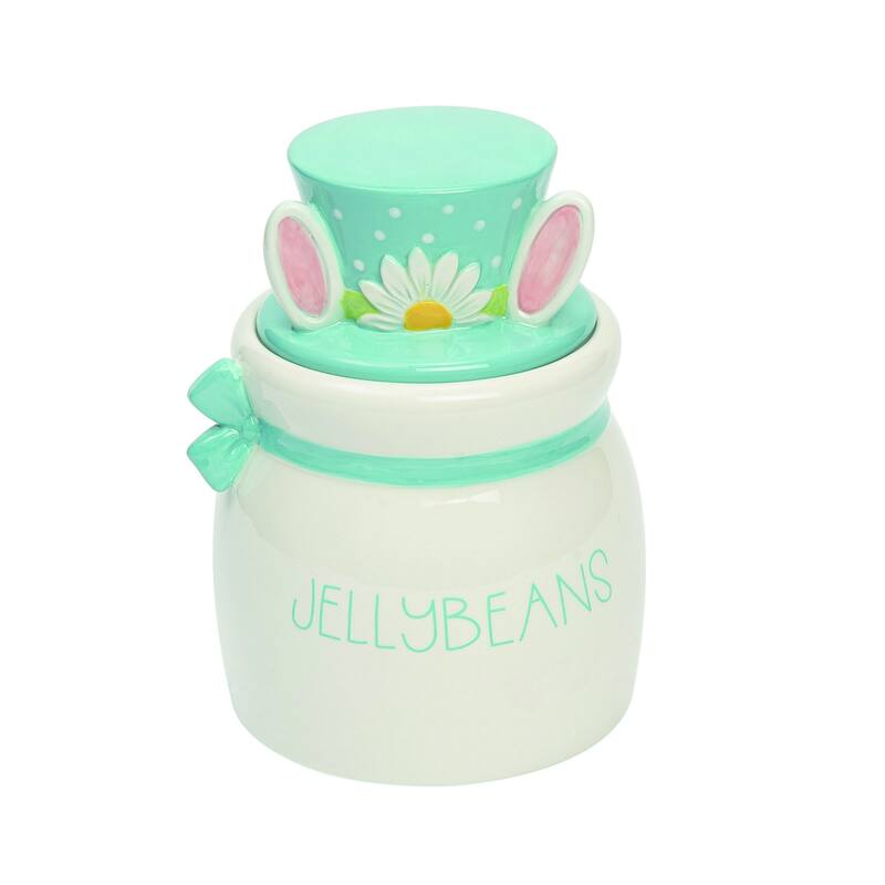 Transpac Dolomite 7.5 in. Multicolor Easter Bright Jelly Bean Jar