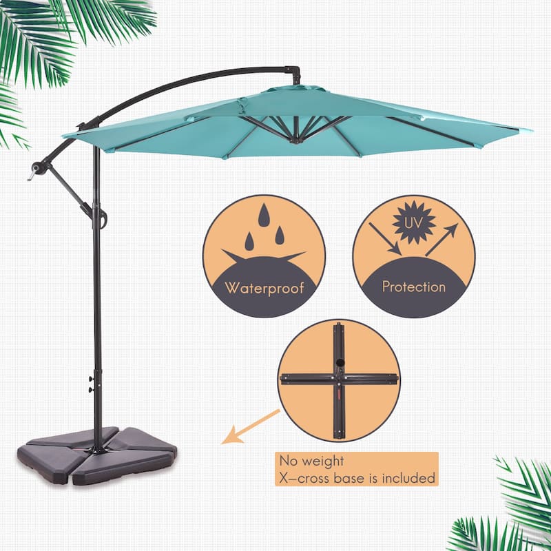 Aspen 10-foot Offset Cantilever Hanging Patio Umbrella
