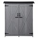 preview thumbnail 10 of 14, Outdoor Storage Shed Tool Organizer with Lockable Doors,3-tier Shelves - 5.3ft Hx4.6ft L