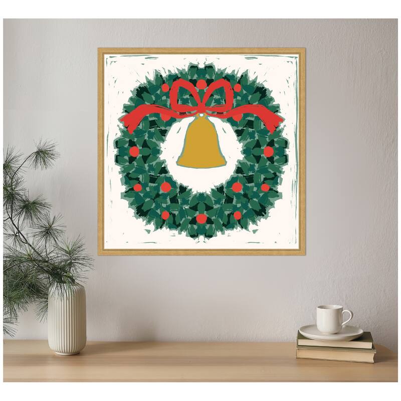 Kate and Laurel Sylvie Framed Canvas Paint Wreath by Hannah Beisang