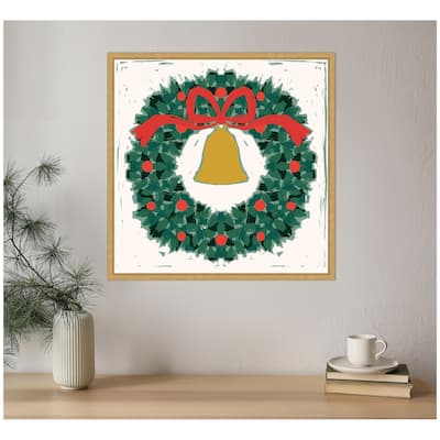 Kate and Laurel Sylvie Framed Canvas Paint Wreath by Hannah Beisang