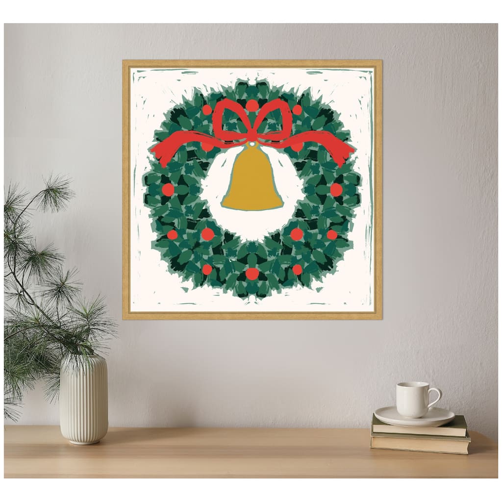 Kate and Laurel Sylvie Framed Canvas Paint Wreath by Hannah Beisang