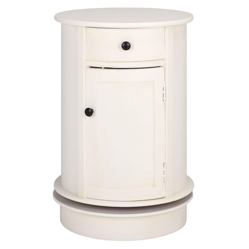 SAFAVIEH Celestia Grey Swivel Storage Accent Table - 18"W x 18"D x 26"H - Ivory