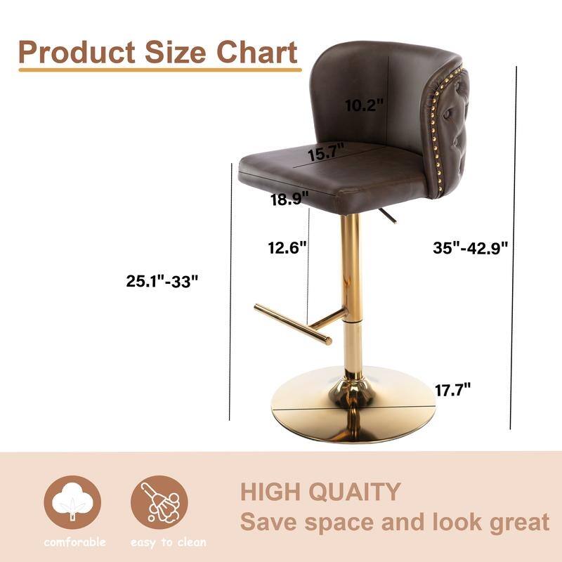 Modern Upholstered Swivel Adjusatble Height Barstools Set of 4
