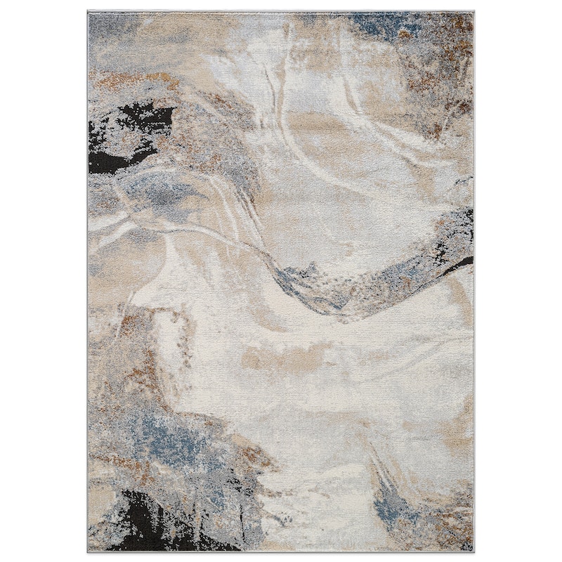 Neutral Desert Drift Area Rug for Living Room, Entryway, or Family Spaces - Easy to Clean and Comfortable Underfoot