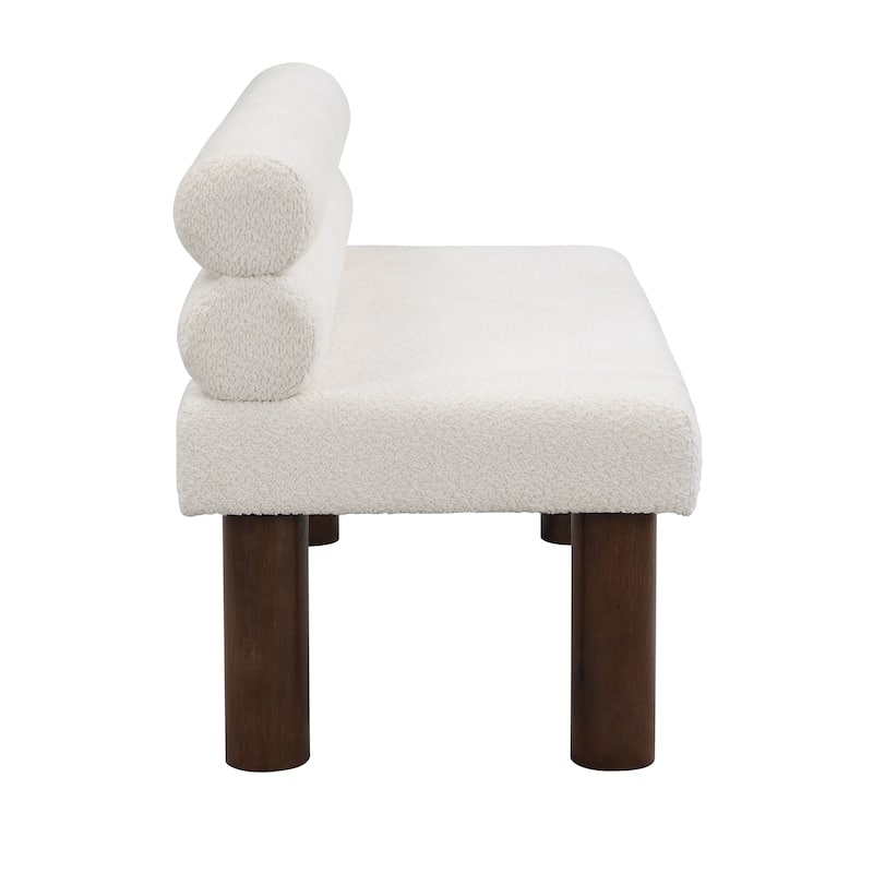 Upholstered Dining Bench, End of Bed, Entryway Bench, Boucle Ottoman for Dining Room, Bedroom, Living Room