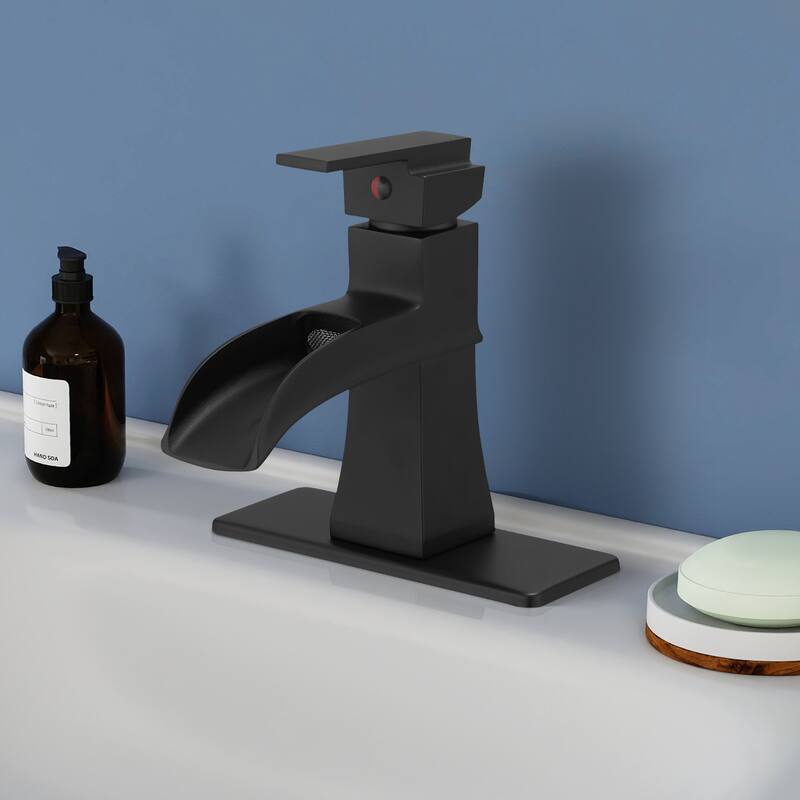 Topcraft Single Handle Waterfall Bathroom Faucet with Baseplate