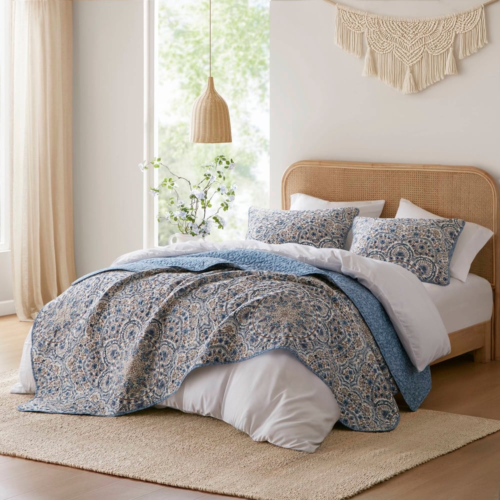 Chelsea Square Valerie Boho Floral Reversible Quilt