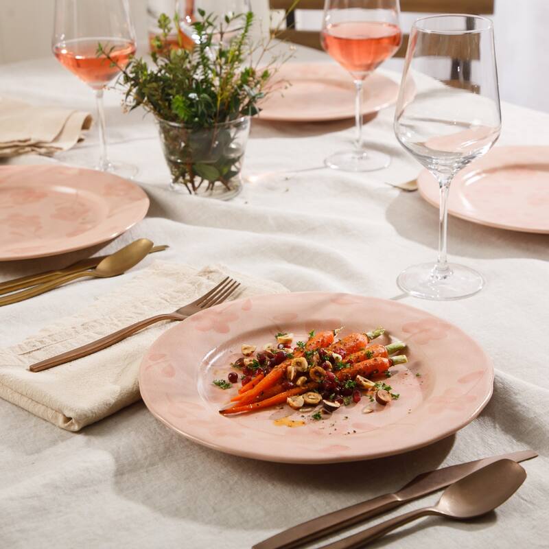 Bloomhouse - 2 Time Oprah's Favorite Things Made in Portugal Porto Petals Floral Hand Painted 10.8 Inch Dinner Plates Set