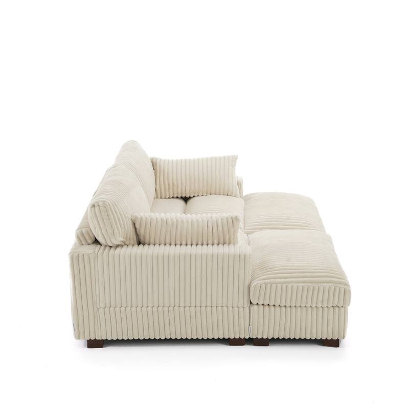 80"W Plush Modular Sectional Sofa with Pillows for Living Room