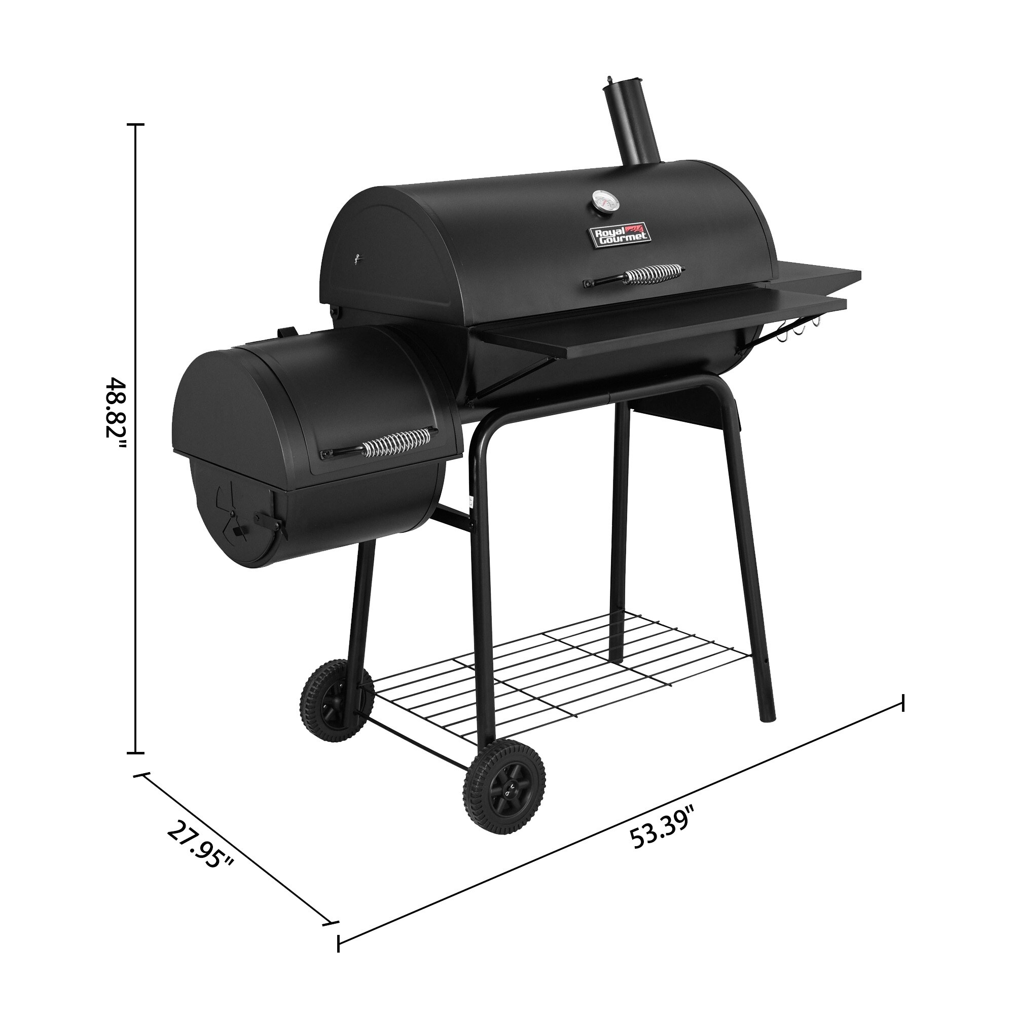 Royal gourmet charcoal grill with offset smoker 30 l new arrivals