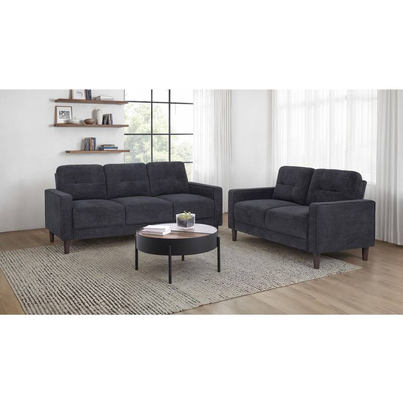 Bowen II Fabric Upholstered Track Arm Sofa Set