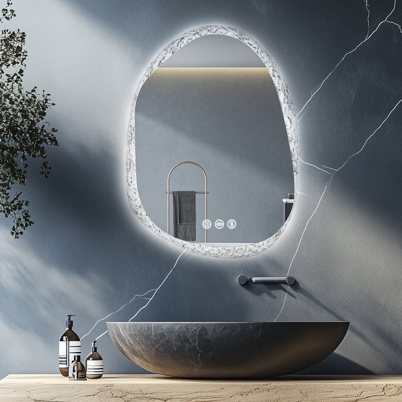 28 x 35 Inch LED Bathroom Vanity Mirror with Lights for Wall, Anti Fog Mirror for Bathroom, 3 Colors and Dimmable Light
